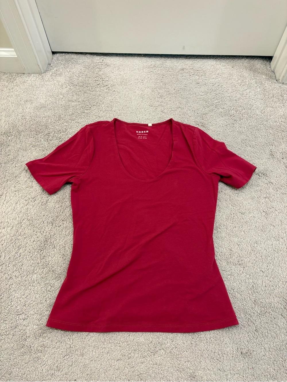 Boden Size 6 Pink Short Sleeve Scoop Neck Top